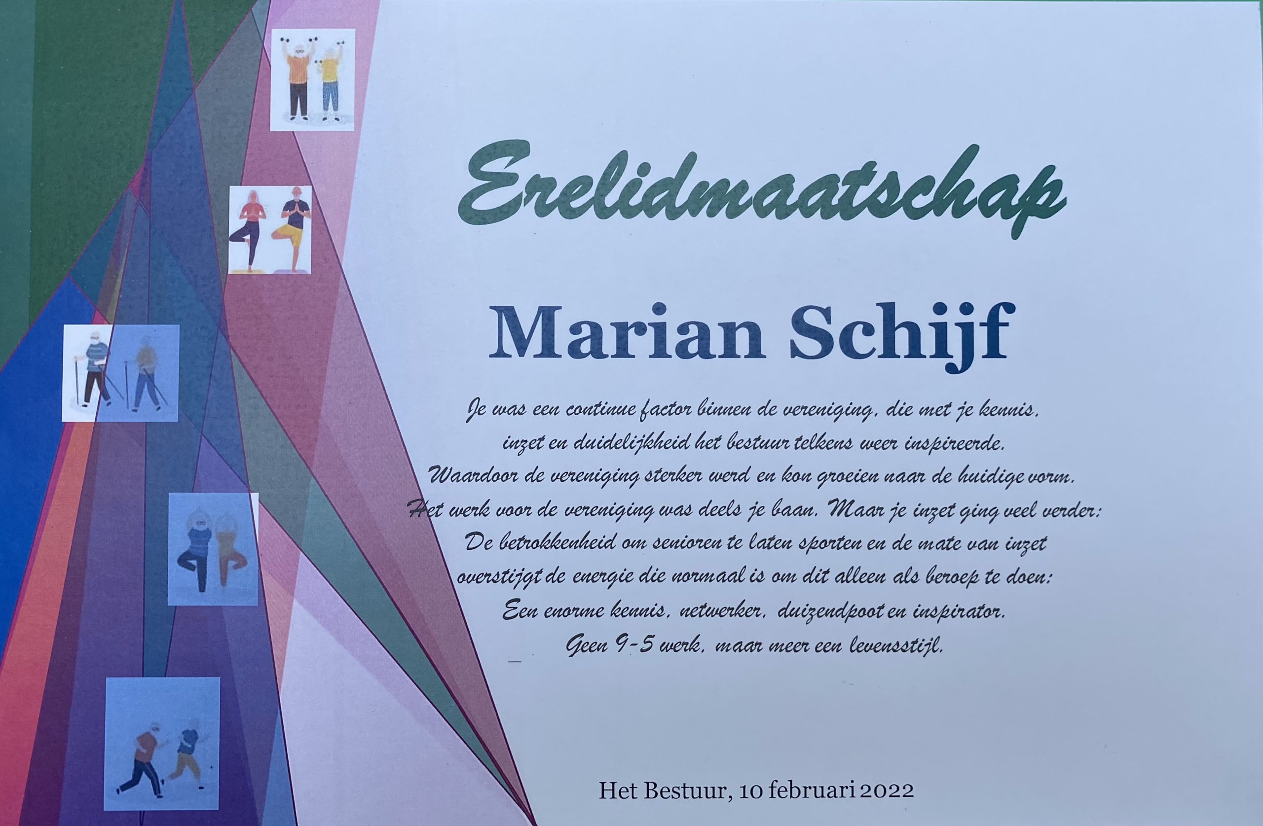 Erelidmaatschap Fit&Fun Heumen